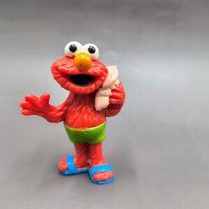 Vintage Applause Sesame Street Elmo with Seashell Pvc Figure Beach Series 2.5"